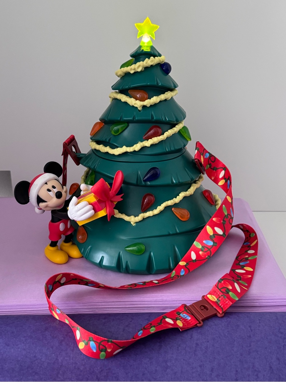 Disney Mickey Mouse Holiday Tree light up popcorn bucket